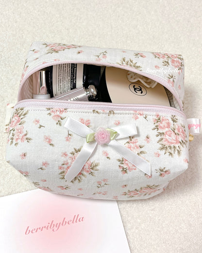 Beige Rose Makeup Bag